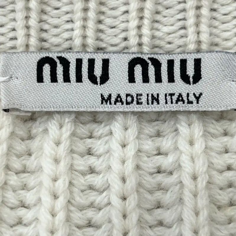 Miu Miu Miu Miu Beige Cotton Long Sleeve Sweater 0089 Size S / US 4 / IT 40 - 5 Thumbnail