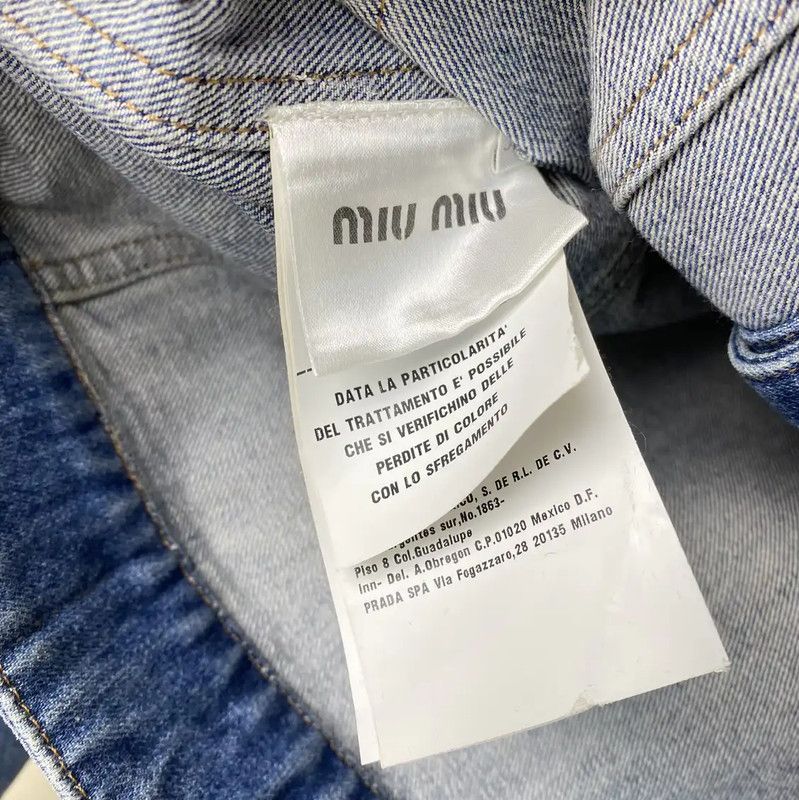 Miu Miu Miu Miu Light Blue Denim Jacket for Women 0089 Size M / US 6-8 / IT 42-44 - 7 Thumbnail