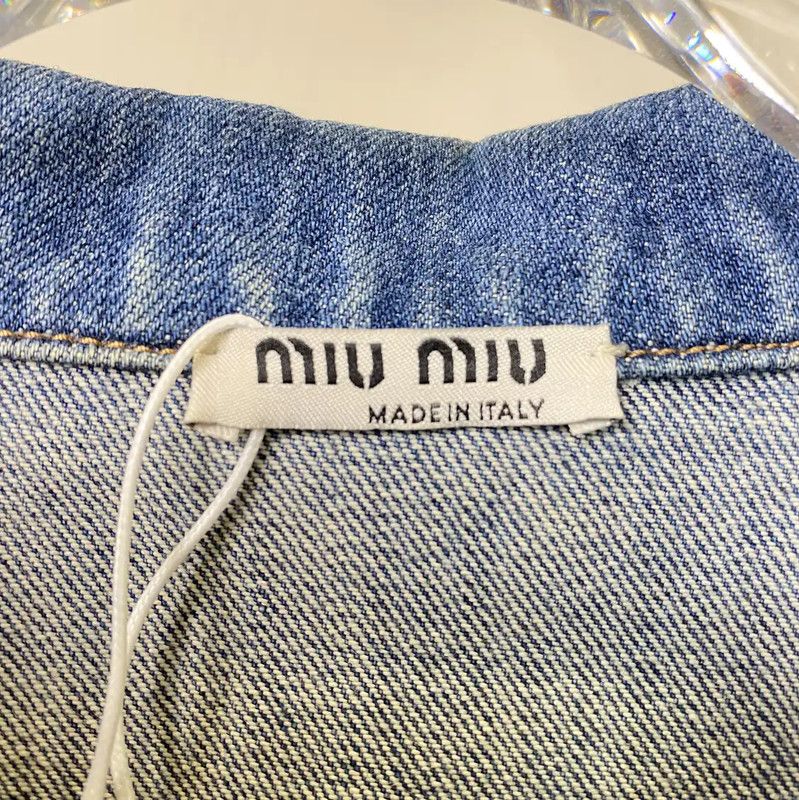 Miu Miu Miu Miu Light Blue Denim Jacket for Women 0089 Size M / US 6-8 / IT 42-44 - 8 Thumbnail