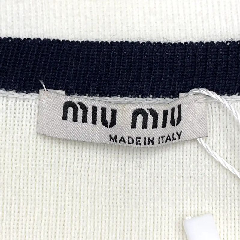 Miu Miu Miu Miu White Cotton Short Sleeve Pullover 0089 Size XS / US 0-2 / IT 36-38 - 5 Thumbnail