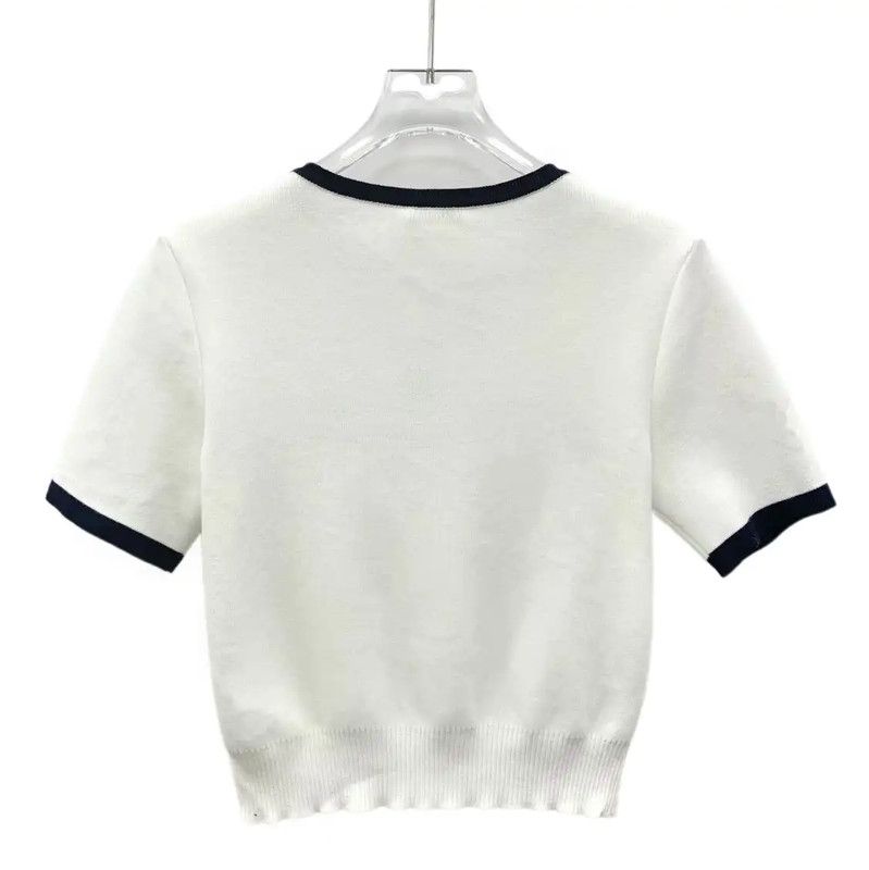 Miu Miu Miu Miu White Cotton Short Sleeve Pullover 0089 Size XS / US 0-2 / IT 36-38 - 2 Thumbnail