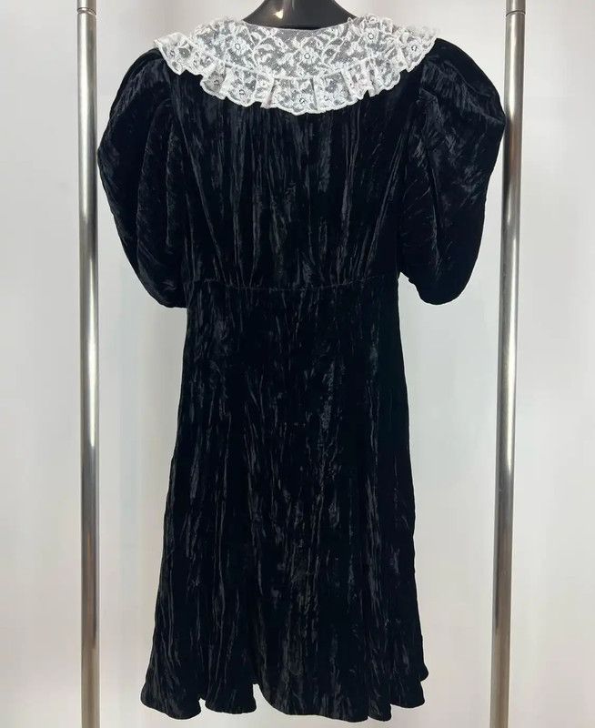 Miu Miu Miu Miu Black Ruffled Collar Dress 0089 Size L / US 10 / IT 46 - 2 Thumbnail