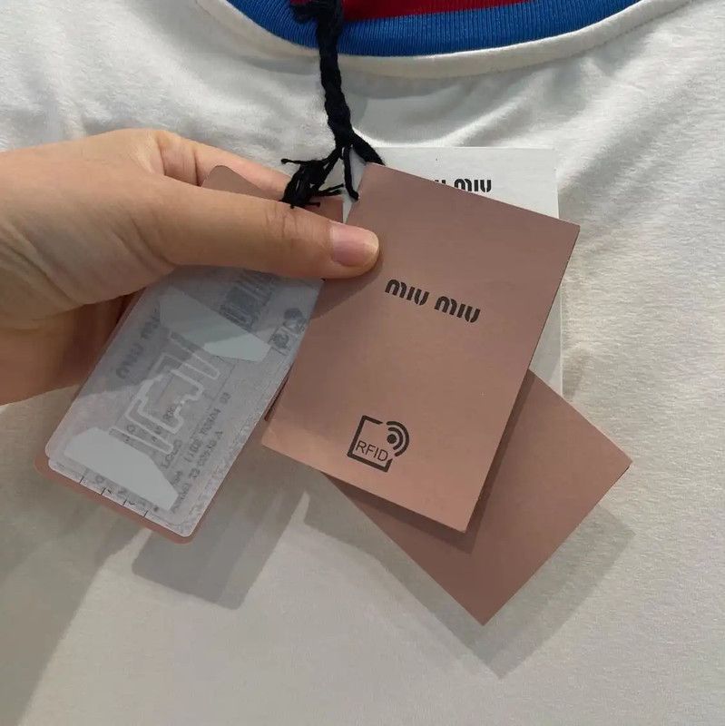 Miu Miu Miu Miu White Cotton Summer T-Shirt 0089 Size M / US 6-8 / IT 42-44 - 4 Thumbnail