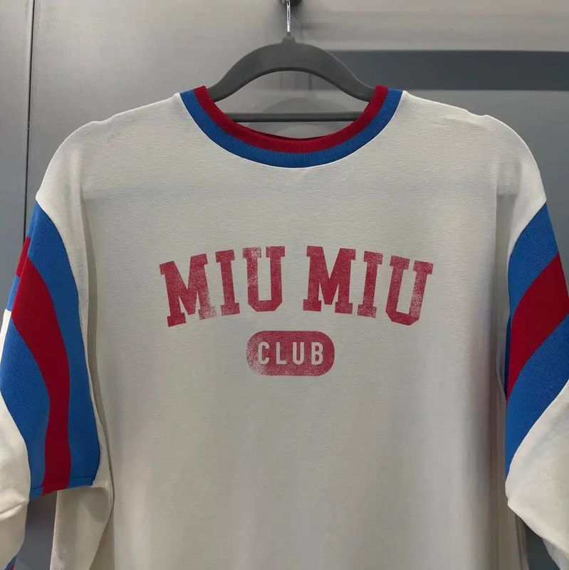 Miu Miu Miu Miu White Cotton Summer T-Shirt 0089 Size M / US 6-8 / IT 42-44 - 2 Thumbnail
