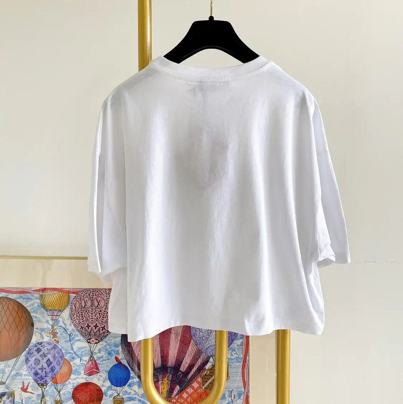 Miu Miu Miu Miu White Summer Short Sleeve Crop T-Shirt 0089 Size XS / US 0-2 / IT 36-38 - 2 Thumbnail