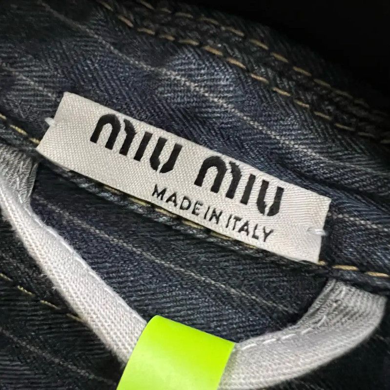 Miu Miu Miu Miu Striped Blue Cotton Jacket for Women 0089 Size ONE SIZE - 6 Thumbnail