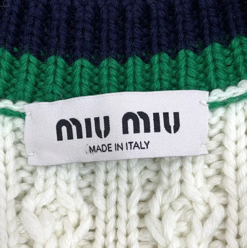 Miu Miu Miu Miu Cream Cable Knit Pullover Vest 0089 Size S / US 4 / IT 40 - 5 Thumbnail