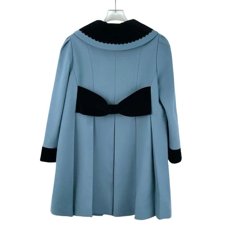 Miu Miu Miu Miu Blue Wool Women's Coat 0089 Size S / US 4 / IT 40 - 2 Thumbnail