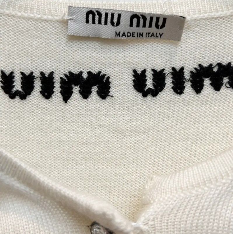 Miu Miu Miu Miu Cream Cotton Blend Women's Sweatshirt 0089 Size S / US 4 / IT 40 - 4 Thumbnail