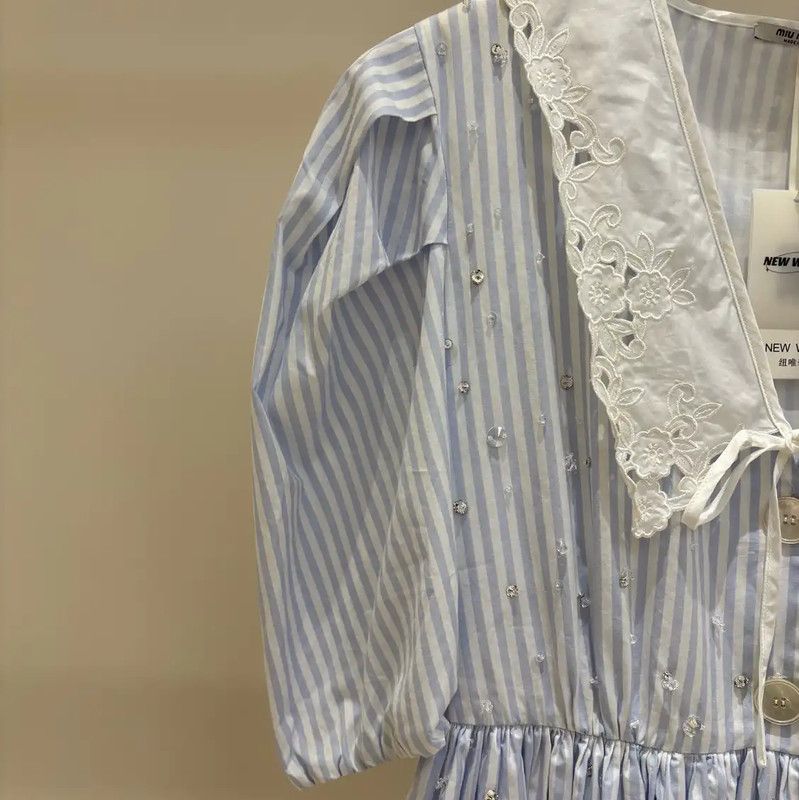 Miu Miu Miu Miu Summer Light Blue Mid-Length Dress 0089 Size M / US 6-8 / IT 42-44 - 8 Thumbnail