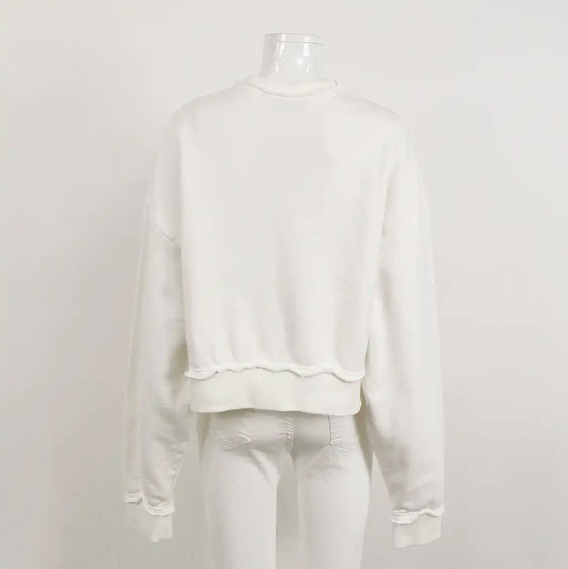 Miu Miu Miu Miu White Cotton Logo Sweatshirt for Women 0089 Size XS / US 0-2 / IT 36-38 - 2 Thumbnail