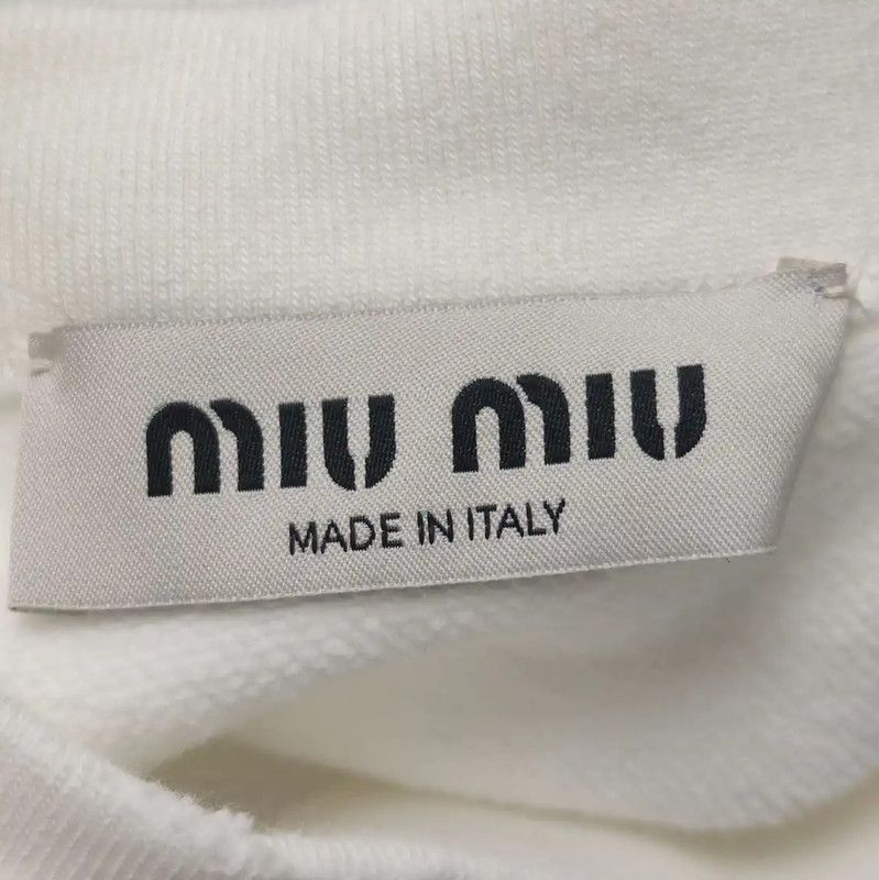 Miu Miu Miu Miu White Cotton Logo Sweatshirt for Women 0089 Size XS / US 0-2 / IT 36-38 - 5 Thumbnail