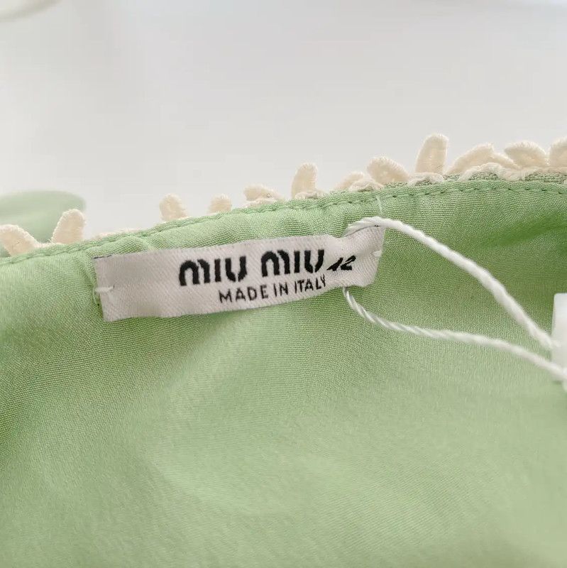 Miu Miu Miu Miu Sleeveless A-Line Dress in Green 0089 Size XL / US 12-14 / IT 48-50 - 4 Thumbnail