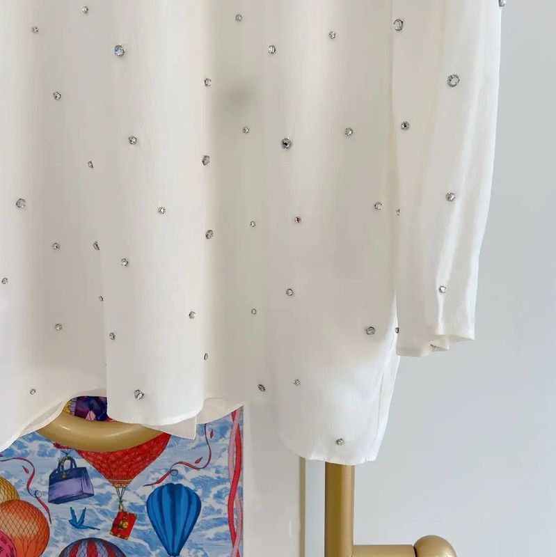Miu Miu Miu Miu White Long Sleeve Silk Shirt 0089 Size L / US 10 / IT 46 - 5 Thumbnail