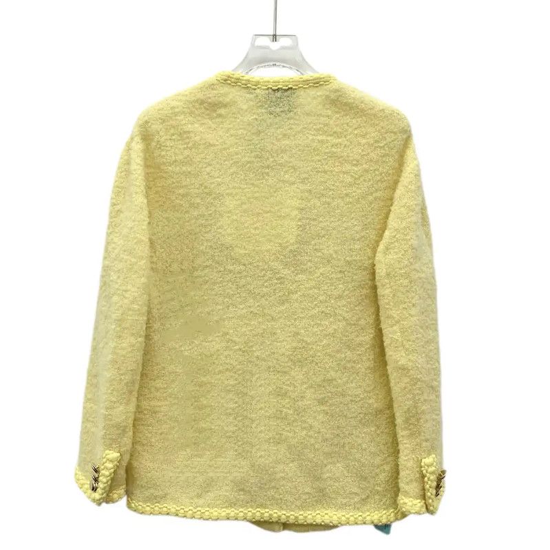 Miu Miu Miu Miu Yellow Wool Cardigan for Women 0089 Size XS / US 0-2 / IT 36-38 - 2 Thumbnail