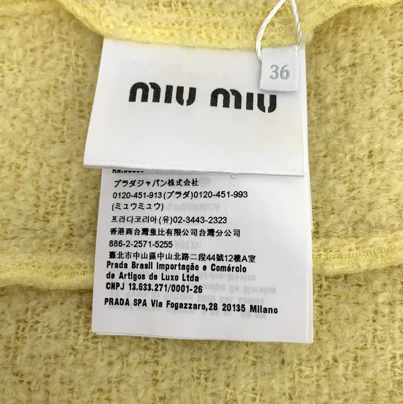 Miu Miu Miu Miu Yellow Wool Cardigan for Women 0089 Size XS / US 0-2 / IT 36-38 - 8 Thumbnail