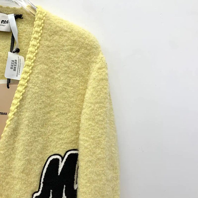 Miu Miu Miu Miu Yellow Wool Cardigan for Women 0089 Size XS / US 0-2 / IT 36-38 - 3 Thumbnail