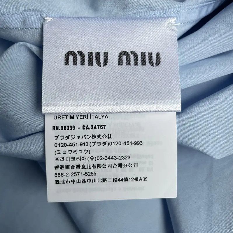 Miu Miu Miu Miu Light Blue Cotton Blouse for Women 0089 Size M / US 6-8 / IT 42-44 - 5 Thumbnail