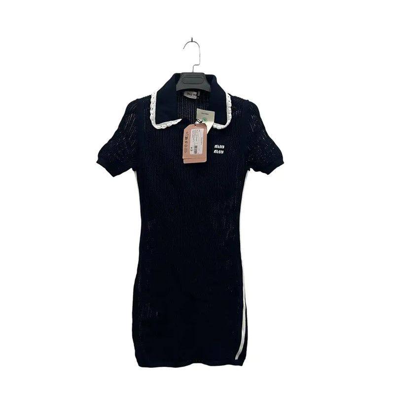 Miu Miu Miu Miu Women's Navy Blue Dress 0089 Size ONE SIZE - 2 Thumbnail