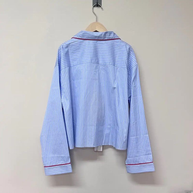 Miu Miu Miu Miu Striped Blue Cotton Shirt for Women 0089 Size XS / US 0-2 / IT 36-38 - 2 Thumbnail