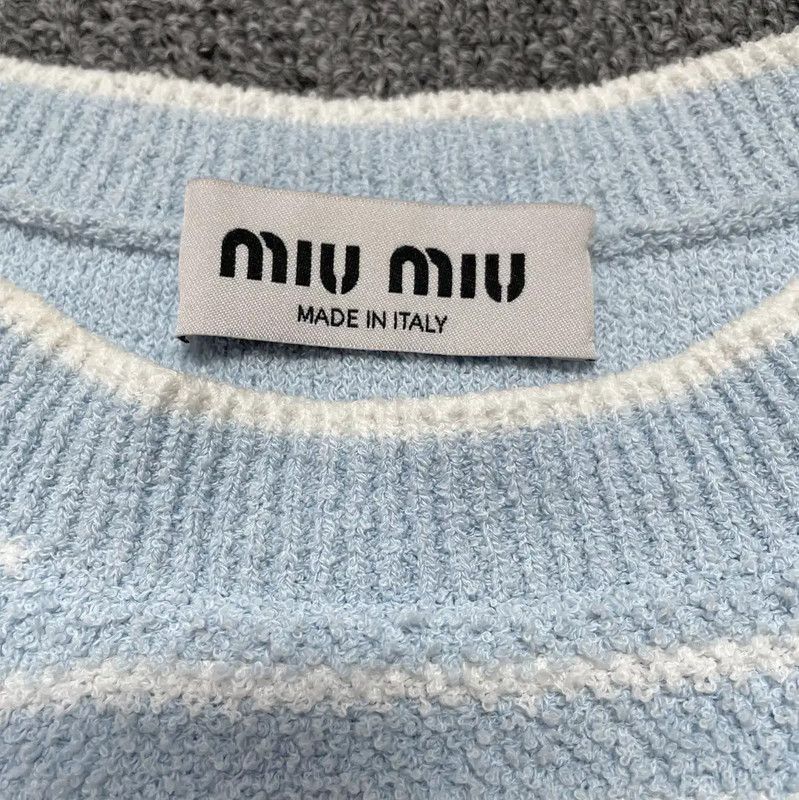 Miu Miu Miu Miu Summer Blue Nylon T-Shirt 0089 Size M / US 6-8 / IT 42-44 - 4 Thumbnail