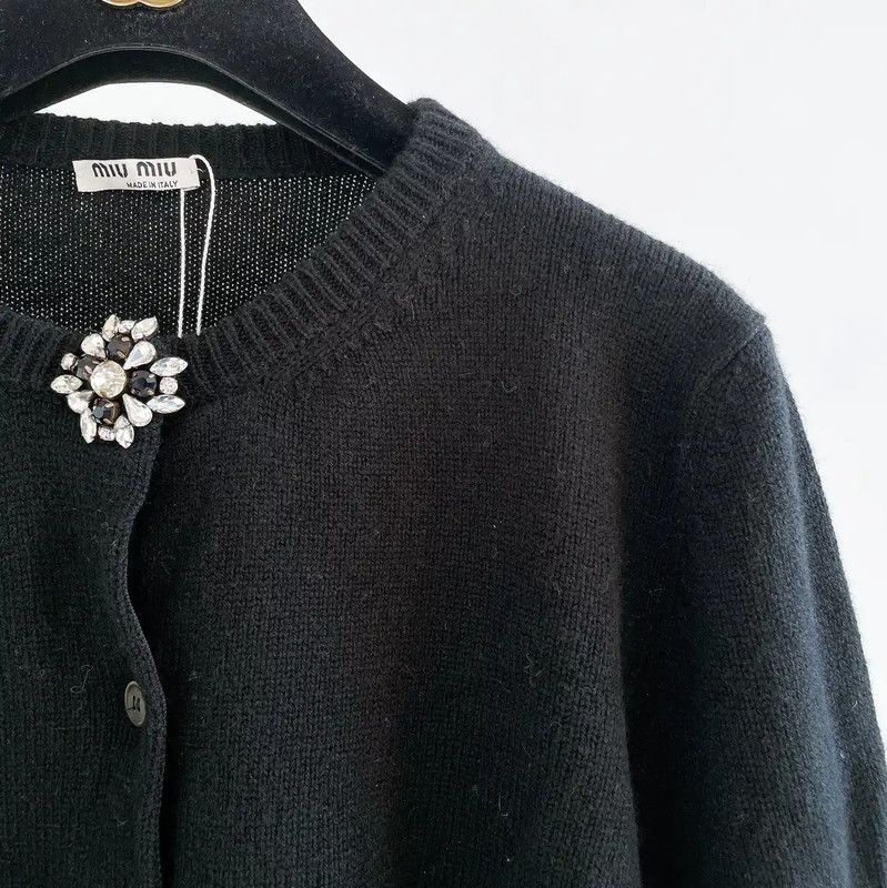 Miu Miu Miu Miu Black Cashmere Sweater for Women 0089 Size XL / US 12-14 / IT 48-50 - 3 Thumbnail