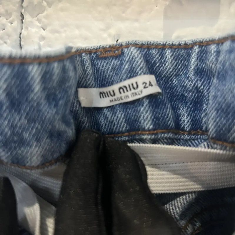 Miu Miu Miu Miu Light Blue Cotton Women's Shorts 0089 Size 23" - 4 Thumbnail