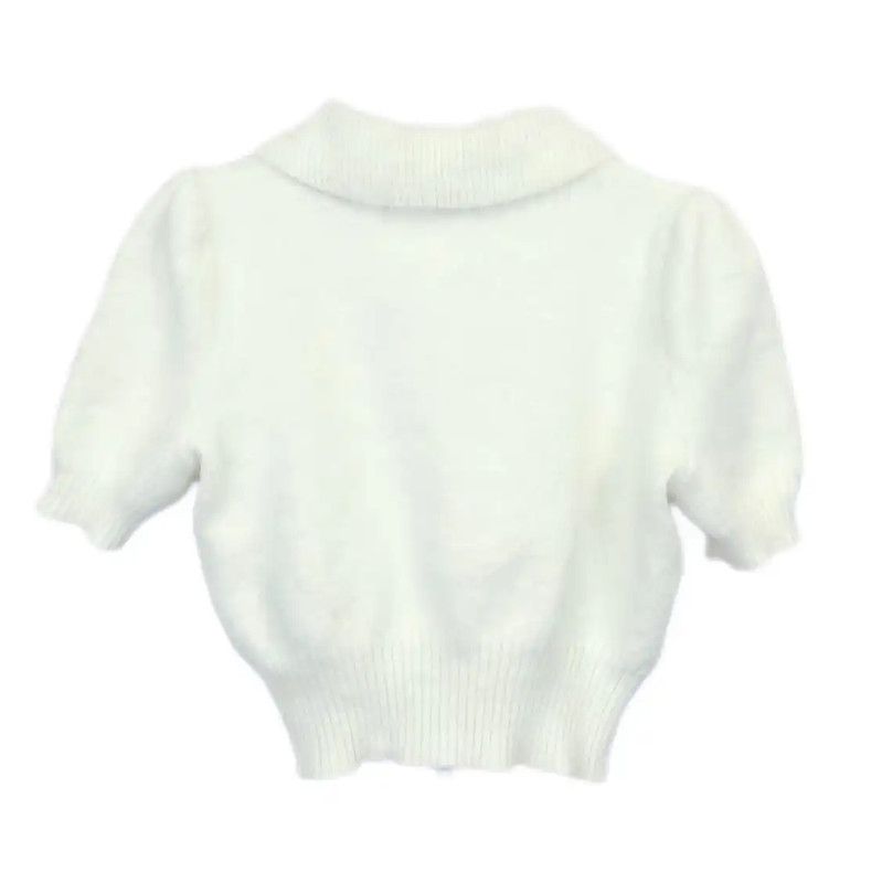 Miu Miu Miu Miu White Short Sleeve Pullover Blouse 0089 Size S / US 4 / IT 40 - 2 Thumbnail