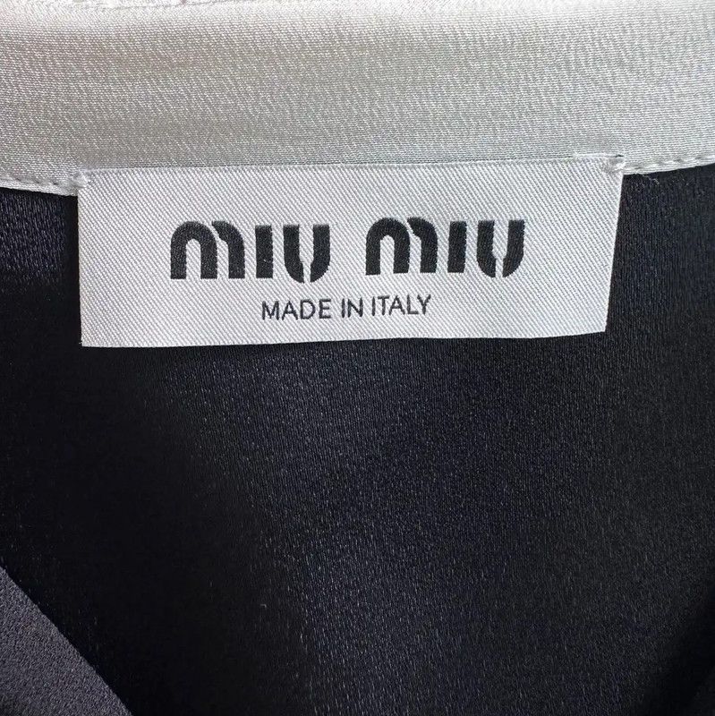 Miu Miu Miu Miu Black Chiffon Cropped T-Shirt 0089 Size XS / US 0-2 / IT 36-38 - 4 Thumbnail