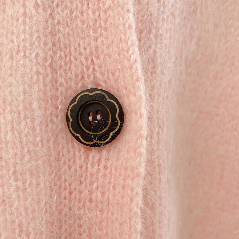 Miu Miu Miu Miu Pink Wool Long Cardigan with Collar 0089 Size M / US 6-8 / IT 42-44 - 4 Thumbnail