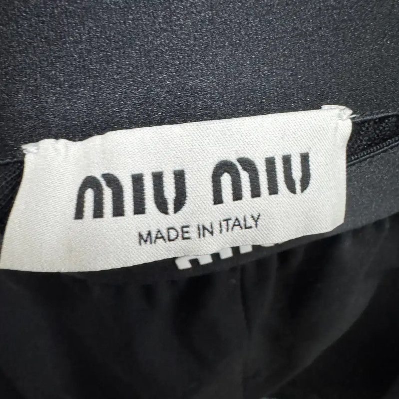 Miu Miu Miu Miu Black Wool Printed Striped Women's Shorts 0089 Size 22" - 3 Thumbnail