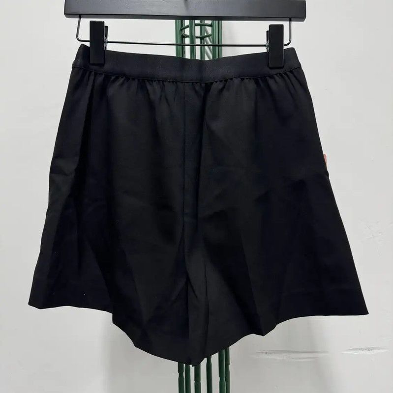 Miu Miu Miu Miu Black Wool Printed Striped Women's Shorts 0089 Size 22" - 2 Thumbnail