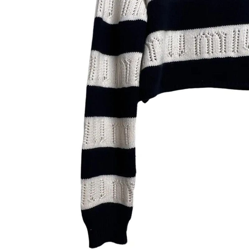 Miu Miu Miu Miu Striped Cashmere Blend Sweater 0089 Size L / US 10 / IT 46 - 4 Thumbnail