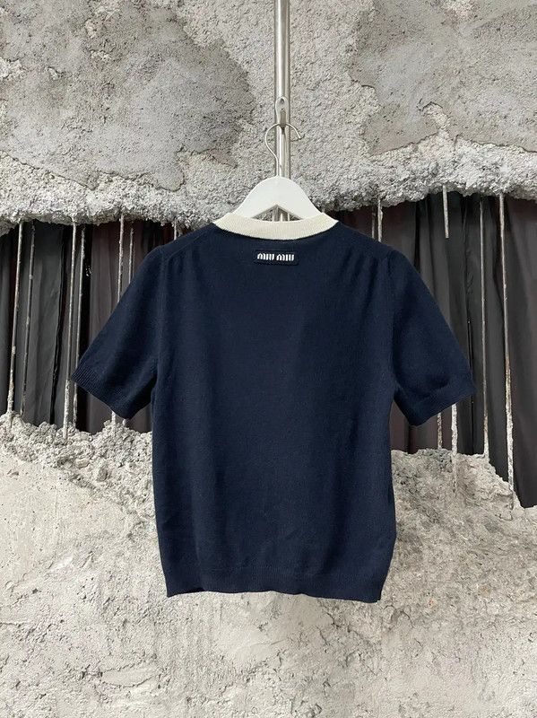 Miu Miu Miu Miu Summer Black Short Sleeve T-Shirt 0089 Size ONE SIZE - 2 Thumbnail