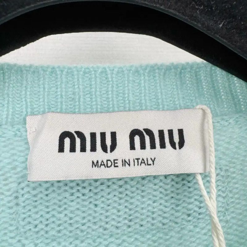 Miu Miu Miu Miu Lightweight Turquoise Cashmere Sweater 0089 Size S / US 4 / IT 40 - 3 Thumbnail