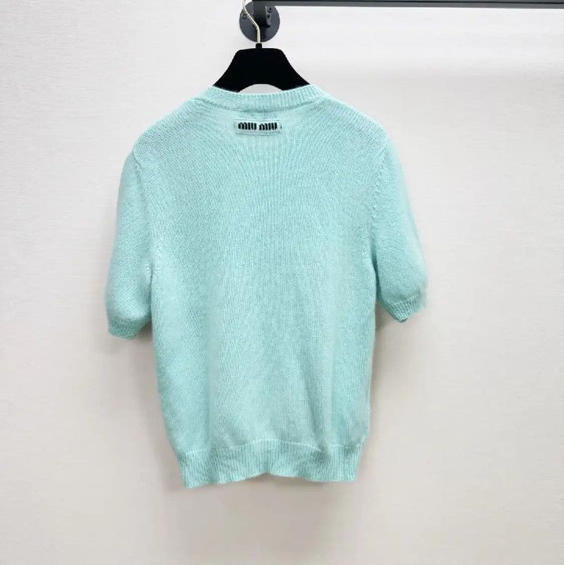 Miu Miu Miu Miu Lightweight Turquoise Cashmere Sweater 0089 Size S / US 4 / IT 40 - 2 Thumbnail
