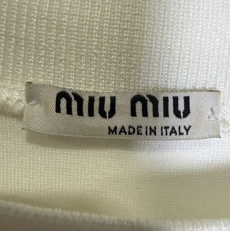 Miu Miu Miu Miu White Cotton Women's Sweatshirt 0089 Size S / US 4 / IT 40 - 3 Thumbnail