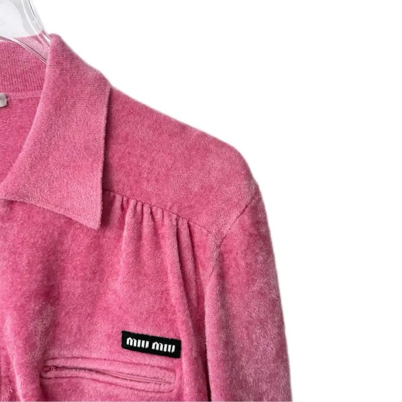 Miu Miu Miu Miu Pink Cotton Blend Women's Jacket 0089 Size L / US 10 / IT 46 - 3 Thumbnail