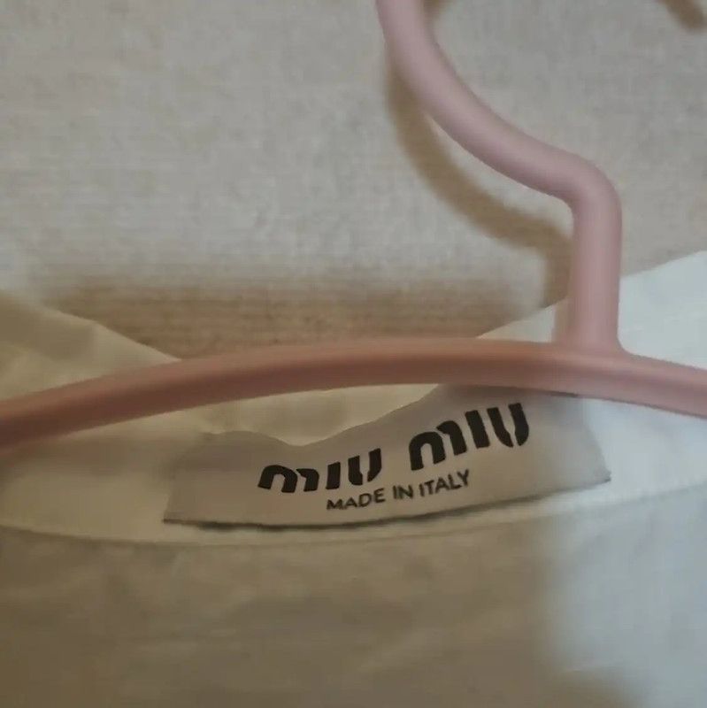 Miu Miu Miu Miu White Cotton Short Sleeve Shirt 0089 Size M / US 6-8 / IT 42-44 - 4 Thumbnail
