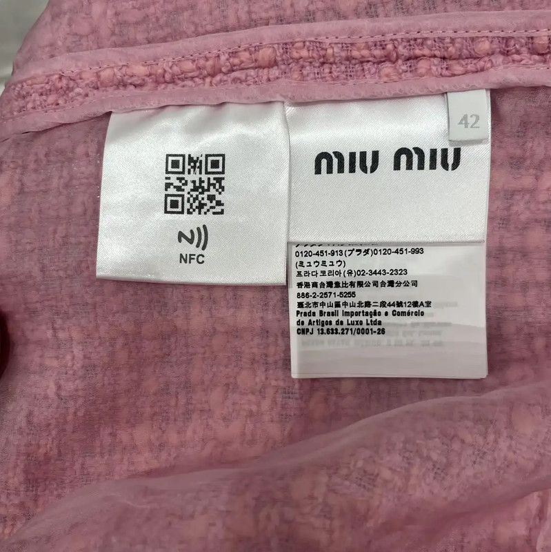 Miu Miu Miu Miu Pink Wool Striped Cropped Coat 0089 Size M / US 6-8 / IT 42-44 - 4 Thumbnail