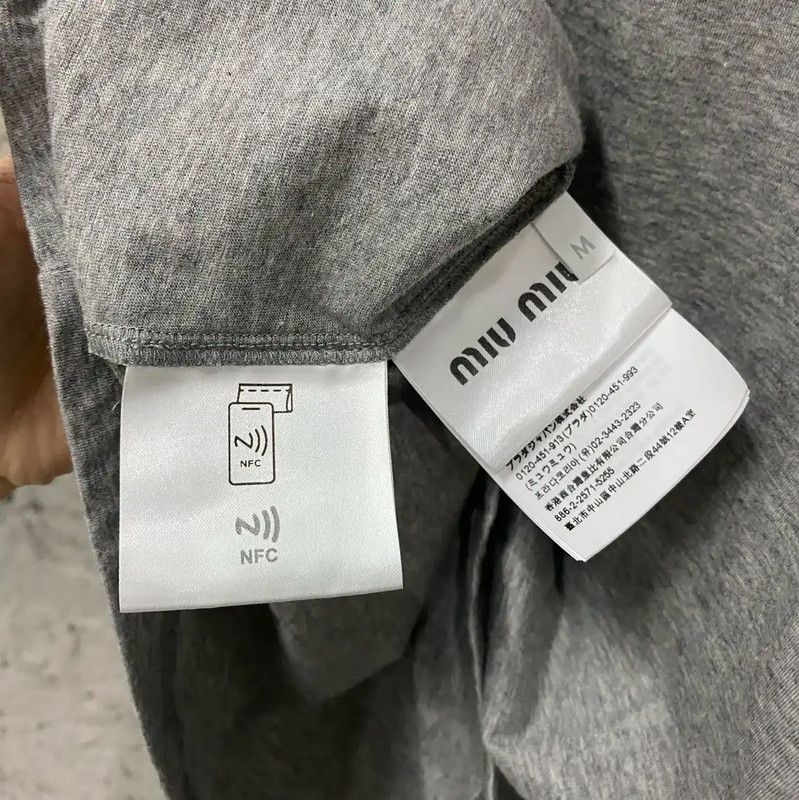 Miu Miu Miu Miu Gray Cotton Short Sleeve T-Shirt 0089 Size M / US 6-8 / IT 42-44 - 7 Thumbnail