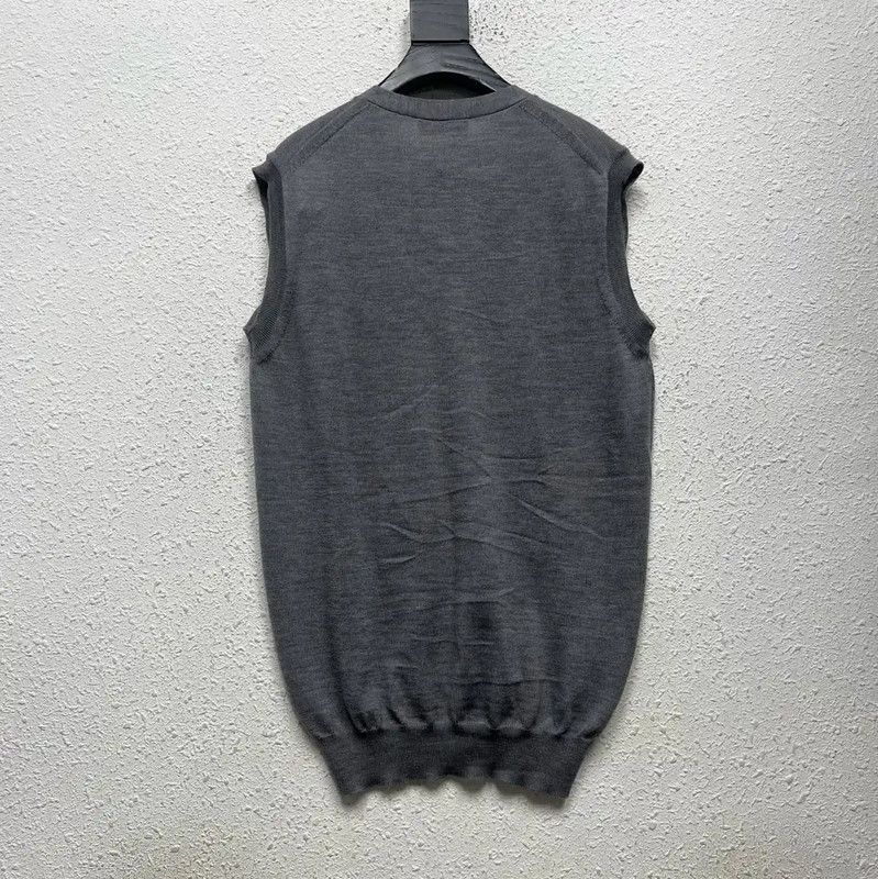 Miu Miu Miu Miu Gray Wool Sleeveless Cardigan 0089 Size ONE SIZE - 2 Thumbnail