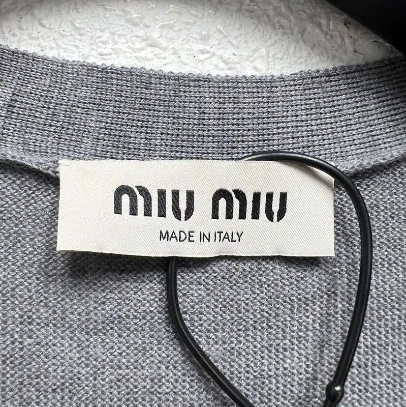 Miu Miu Miu Miu Gray Wool Sleeveless Cardigan 0089 Size ONE SIZE - 4 Thumbnail
