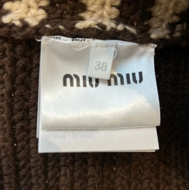 Miu Miu Miu Miu Brown Cotton Knitted Pullover 0089 Size M / US 6-8 / IT 42-44 - 7 Thumbnail
