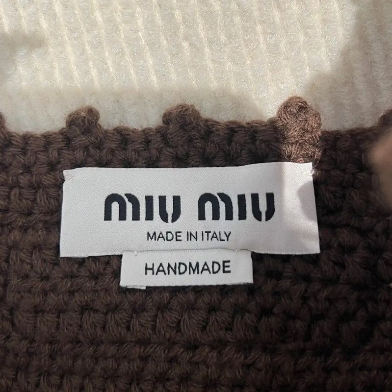 Miu Miu Miu Miu Brown Cotton Knitted Pullover 0089 Size M / US 6-8 / IT 42-44 - 6 Thumbnail