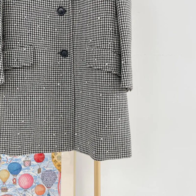 Miu Miu Miu Miu Gray Wool Mid-Length Coat for Women 0089 Size L / US 10 / IT 46 - 4 Thumbnail