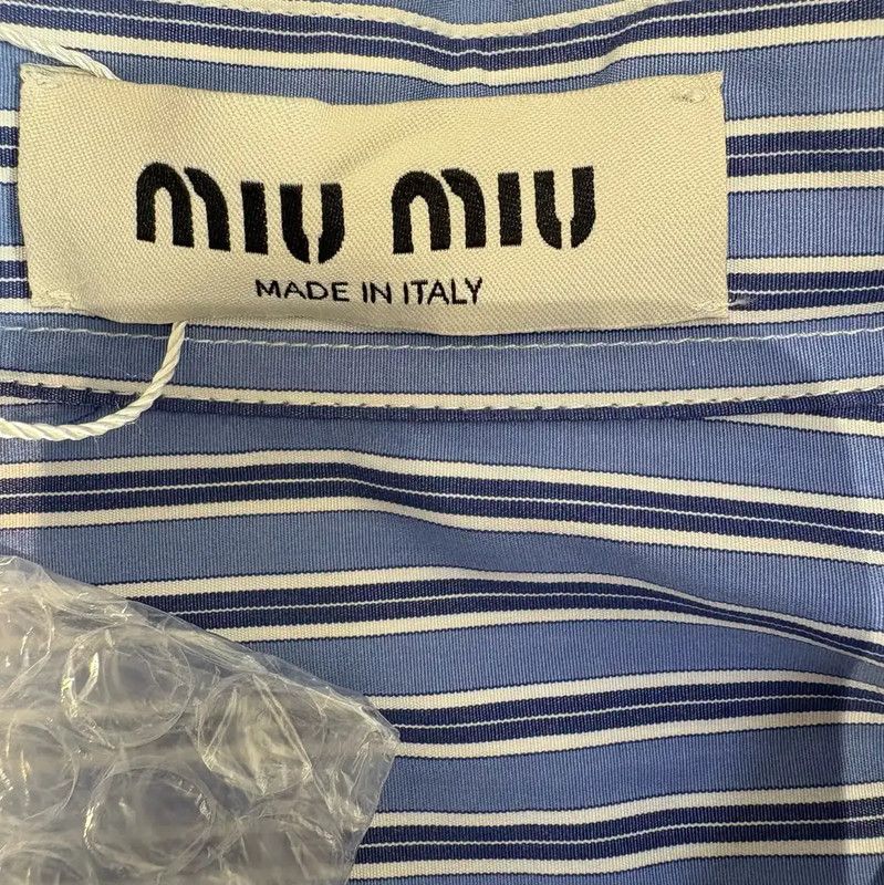 Miu Miu Miu Miu Blue Cropped Long Sleeve Shirt 0089 Size M / US 6-8 / IT 42-44 - 5 Thumbnail