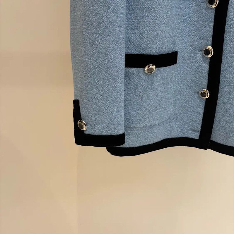 Miu Miu Miu Miu Women's Blue Wool Long Sleeve Cardigan 0089 Size S / US 4 / IT 40 - 5 Thumbnail