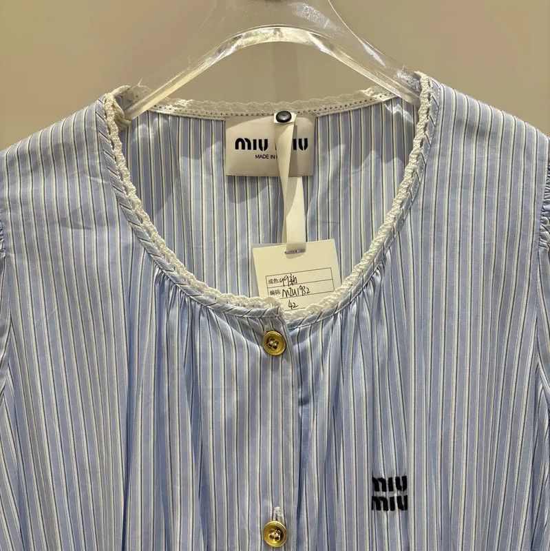 Miu Miu Miu Miu Striped Cotton Dress for Summer 0089 Size M / US 6-8 / IT 42-44 - 3 Thumbnail