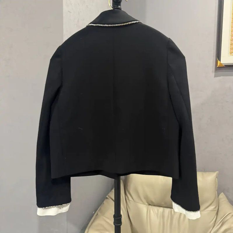 Miu Miu Miu Miu Black Women's Coat with Detail 0089 Size M / US 6-8 / IT 42-44 - 2 Thumbnail